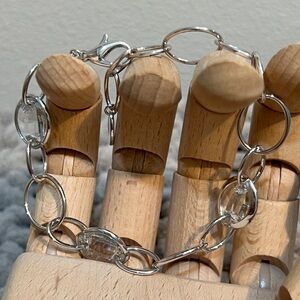 NWOT Silver tone bracelet with Swarovski elements